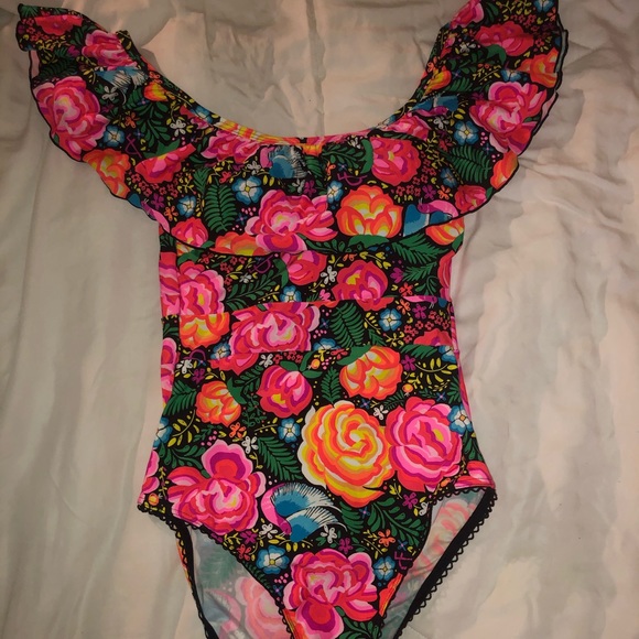 Floral off the shoulder one piece size 36/8 - Picture 4 of 8